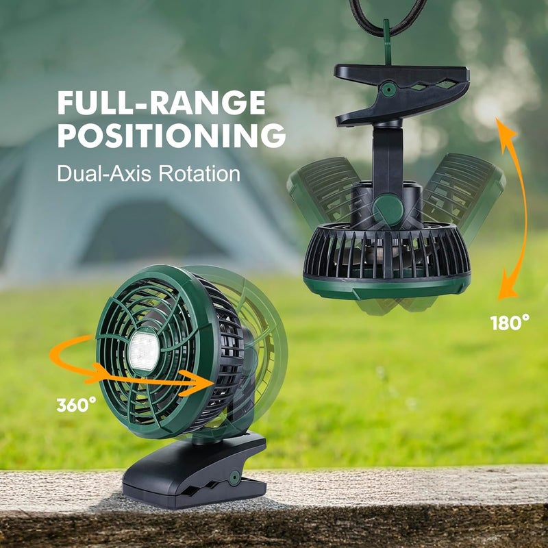 Durapower Clip-on Camping Fan with LED Lantern, Magnetic Base & Hanging Hook – Ideal for Travel, Tent, RV, Picnic, Treadmill, Stroller, Golf Cart & Home - Image 4